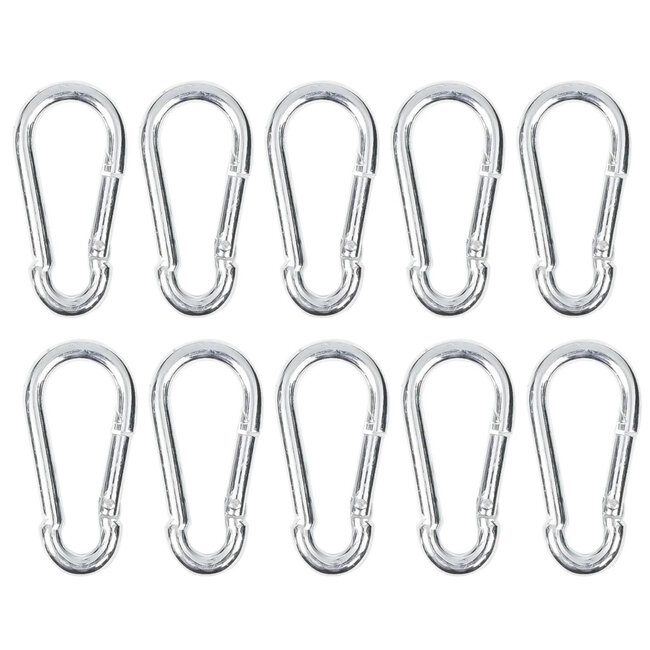 Benson Karabijnhaken set - Ø 6 x 60 mm - zilver - 10 stuks