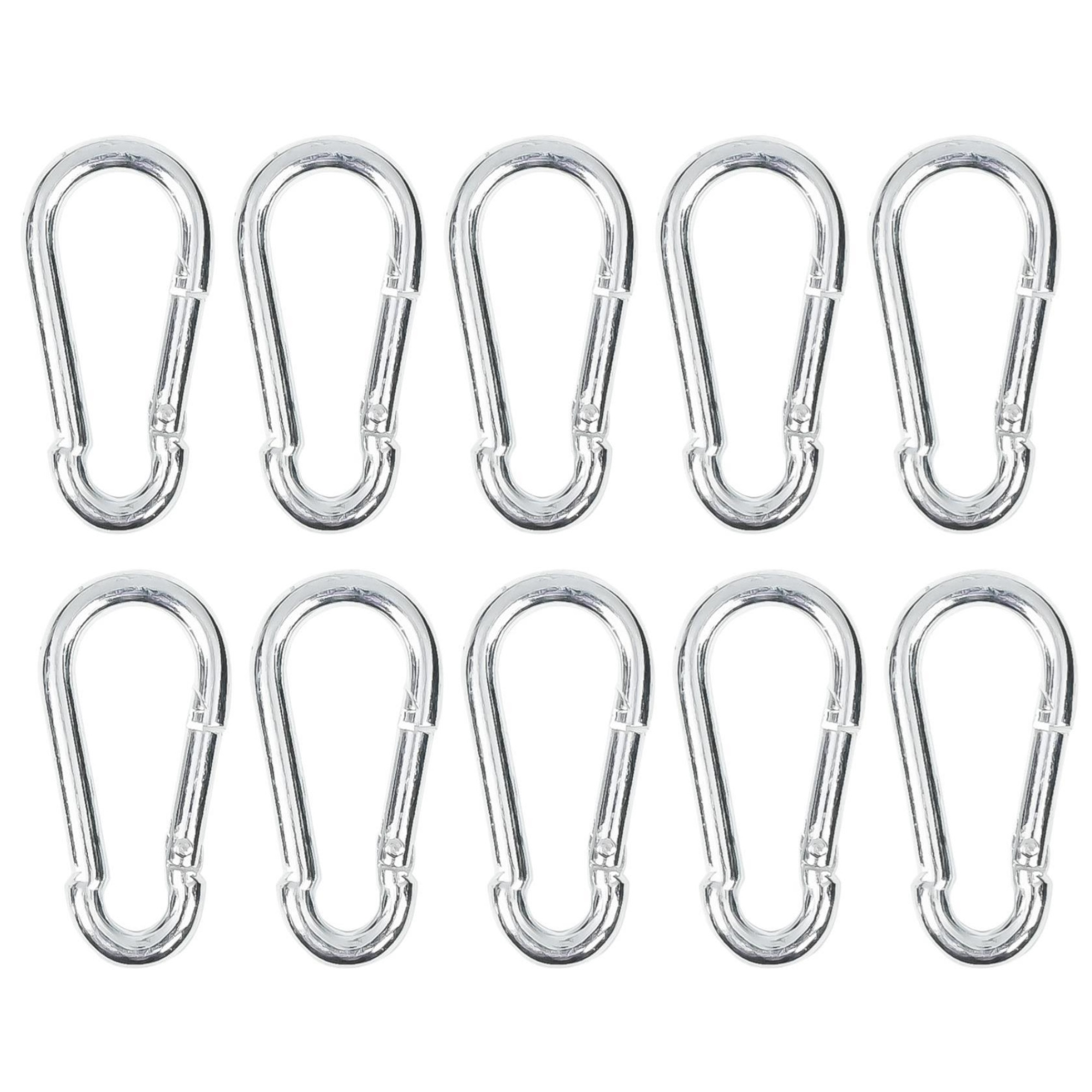 16 stuks karabijnhaken, 60 x 6 mm, aluminium karabijnhaken