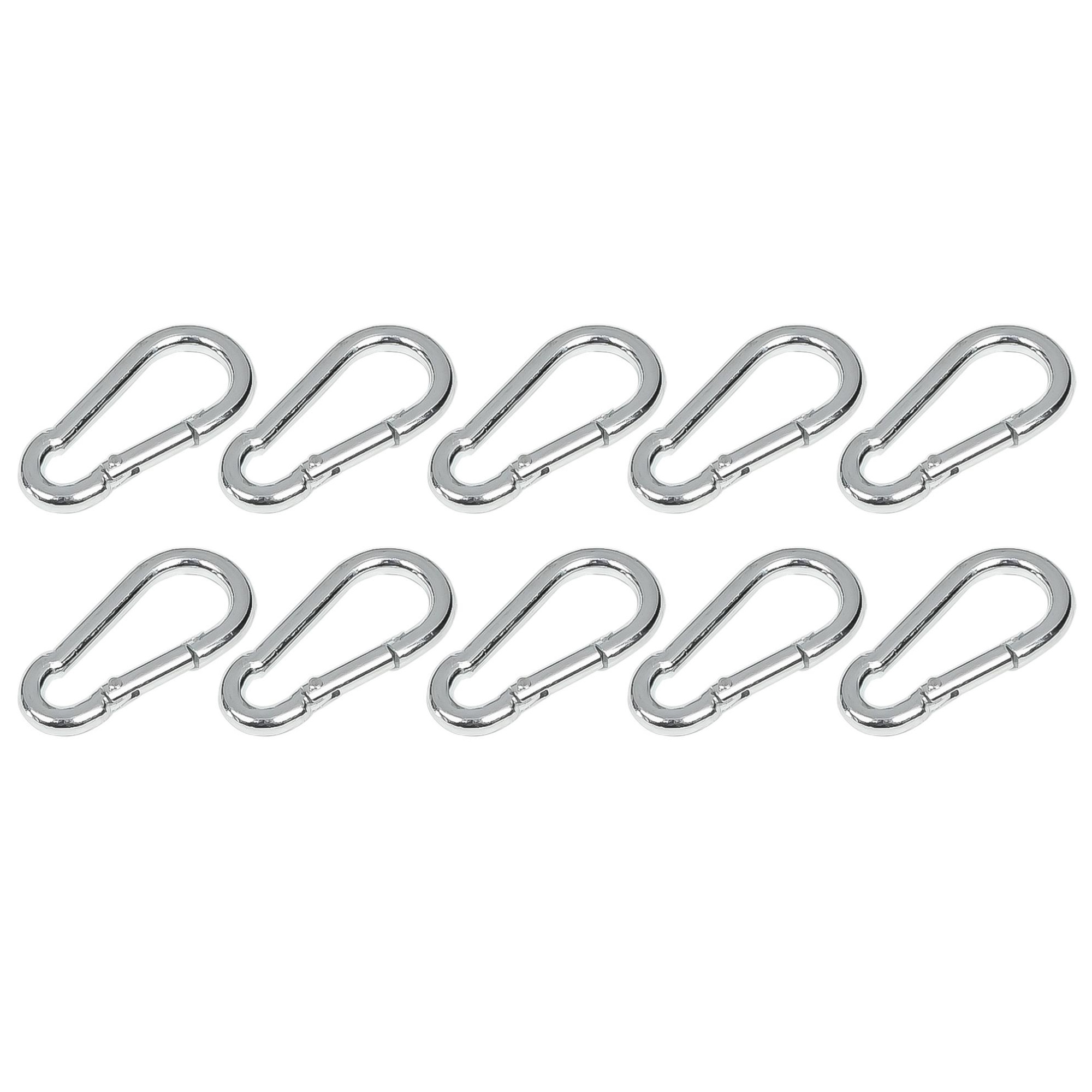 TOKSEO 60 stuks S-karabijnhaken, 50 mm/40 mm/32 mm, metaal, anti-diefstal, dubbele karabijnhaak, mini-karabijnhaken voor outdoor, kamperen, wandelen, sleutels ophangen (zwart