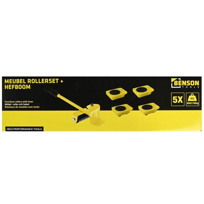 Benson Meubelrollers met hefboom - 4 stuks - anti-slip - 150 kg draagkracht - compact en veelzijdig