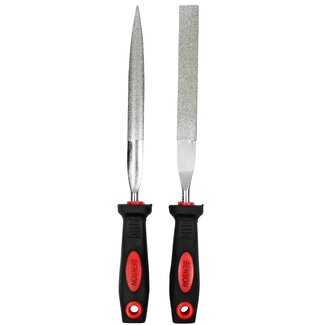 Benson Diamantvijl set - halfrond en plat - 120 grid - 170 mm - 2-delig