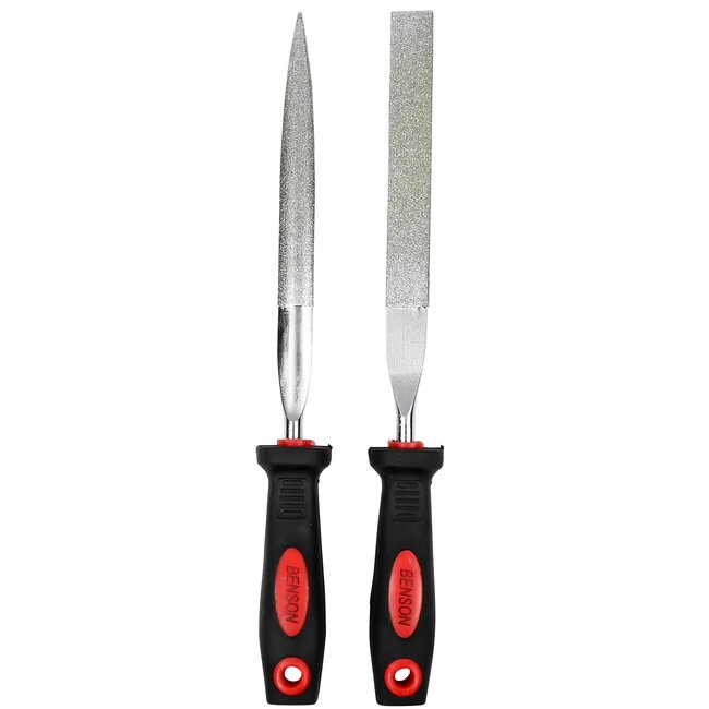 Benson Diamantvijl set - halfrond en plat - 120 grid - 170 mm - 2-delig