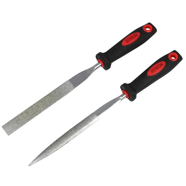 Benson Diamantvijl set - halfrond en plat - 120 grid - 170 mm - 2-delig