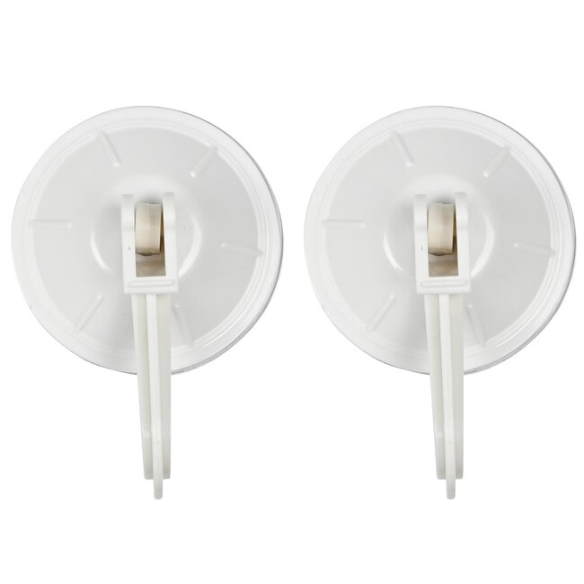 Benson Zuignap met haak - kunststof - wit - Ø 55 mm - set van 2