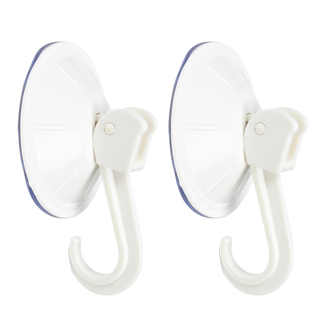 Benson Zuignap met haak - kunststof - wit - Ø 55 mm - set van 2