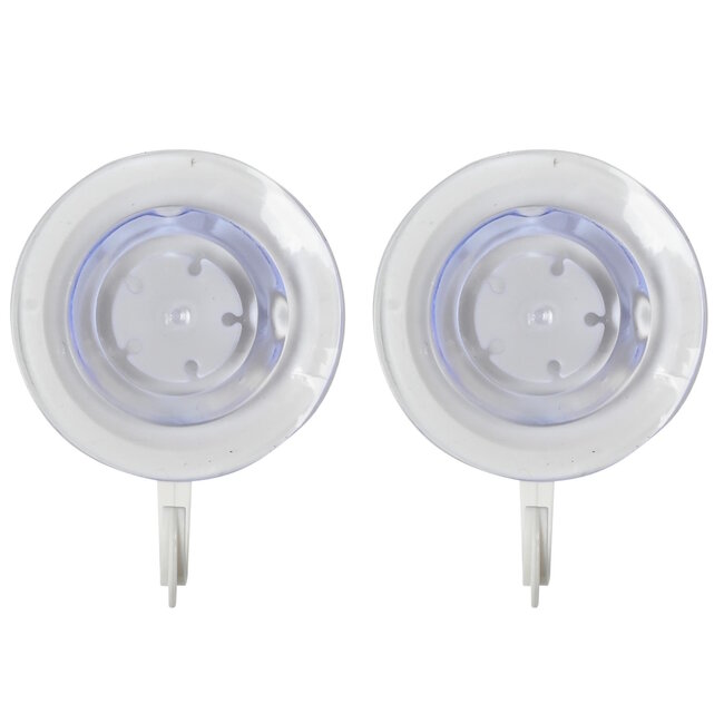 Benson Zuignap met haak - kunststof - wit - Ø 55 mm - set van 2