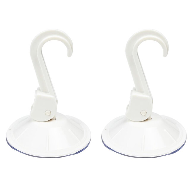 Benson Zuignap met haak - kunststof - wit - Ø 55 mm - set van 2