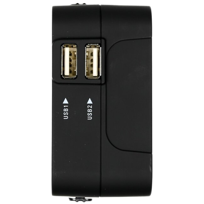 Benson Internationale reisadapter - 2 USB-poorten - 1 stekkeraansluiting - zwart - geschikt voor 150 landen