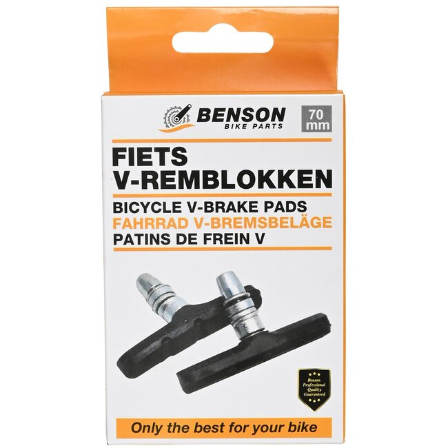 Benson V-remblokken - 70 mm - Inbus - per paar - zwart