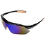Hofftech Sport- en veiligheidszonnebril - krasbestendig - 100% UV-bescherming - blauw/zwart/oranje