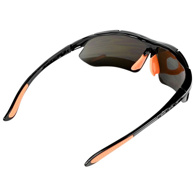 Hofftech Sport- en veiligheidszonnebril - krasbestendig - 100% UV-bescherming - blauw/zwart/oranje