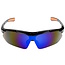 Hofftech Sport- en veiligheidszonnebril - krasbestendig - 100% UV-bescherming - blauw/zwart/oranje