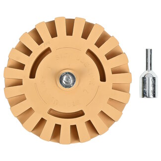 Hofftech Folie- en stickerverwijderaar - Caramelschijf - 100 mm - Voor boormachine - Beschadigt ondergrond niet