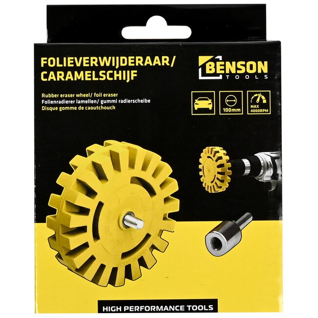 Hofftech Folie- en stickerverwijderaar - Caramelschijf - 100 mm - Voor boormachine - Beschadigt ondergrond niet