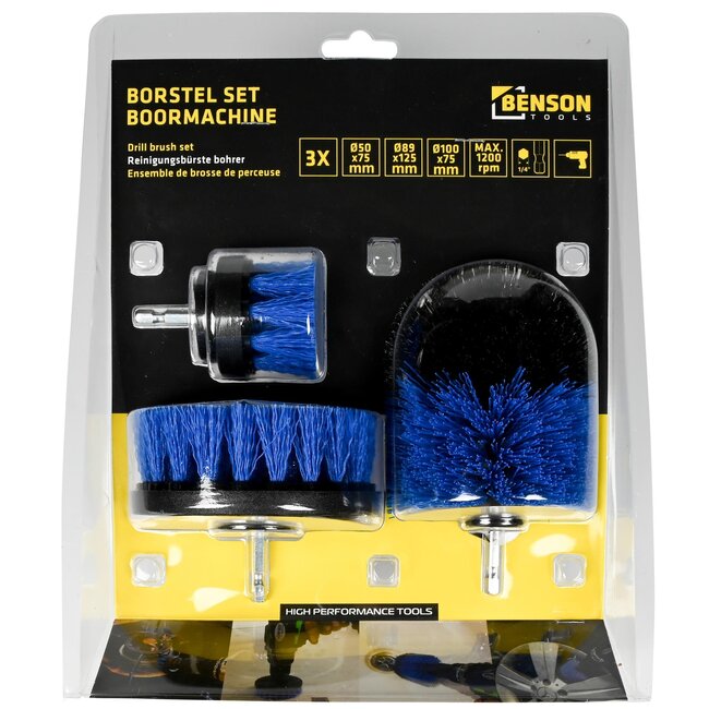 Benson Reinigingsborstels voor boor - 3-delige set - veelzijdig - maximaal 1200 toeren