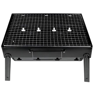 Benson Compacte barbecue met handvat - draagbaar - 35 x 27 x 20 cm - zwart