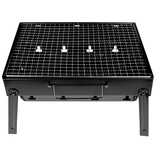 Benson Compacte barbecue met handvat - draagbaar - 35 x 27 x 20 cm - zwart