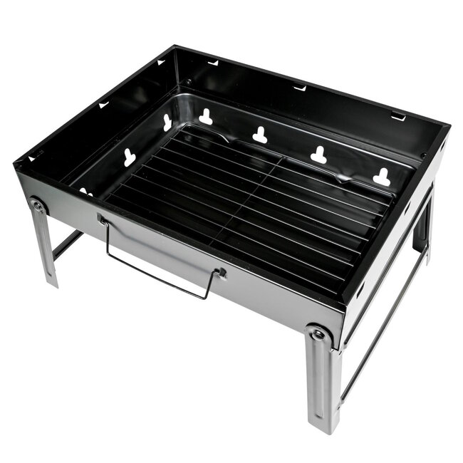 Benson Compacte barbecue met handvat - draagbaar - 35 x 27 x 20 cm - zwart