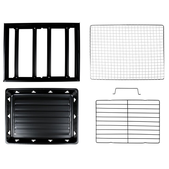 Benson Compacte barbecue met handvat - draagbaar - 35 x 27 x 20 cm - zwart