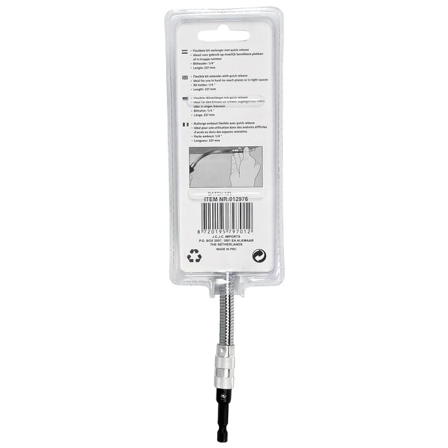 Benson Flexibele bithouder verlenger - 237 mm - quick release - blauw/zwart