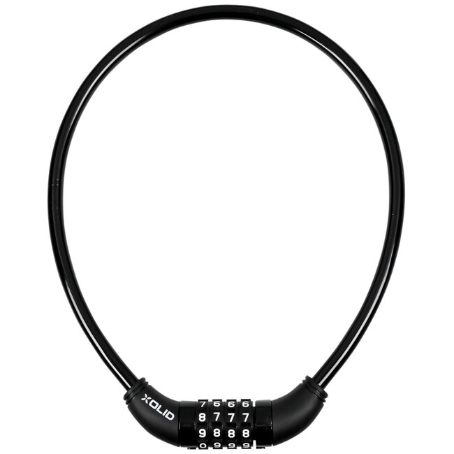 Xolid Kabelslot - Cijferslot - 4-cijferig - Ø 10 mm - 65 cm - Zwart