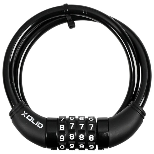 Xolid Kabelslot - Cijferslot - 4-cijferig - Ø 10 mm - 65 cm - Zwart
