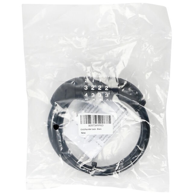Xolid Kabelslot - Cijferslot - 4-cijferig - Ø 10 mm - 65 cm - Zwart