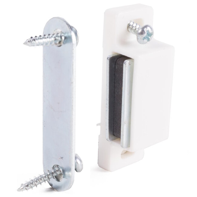 Benson Magneetsnapper met sluitplaat - 46 x 15 mm - 2 stuks - metaal/kunststof - 4 kg magneetkracht