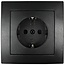 Benson Stijlvolle inbouw wandcontactdoos met randaarde - zwart - 81 x 81 x 40 mm