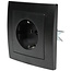 Benson Stijlvolle inbouw wandcontactdoos met randaarde - zwart - 81 x 81 x 40 mm