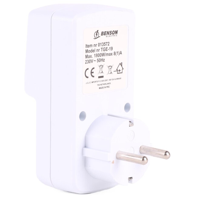 Benson Digitale tijdklok - binnen - 230V - wit - aan/uit- en aftelfunctie