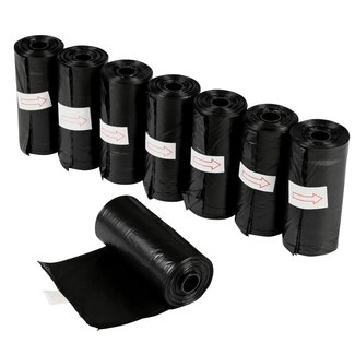 Benson Zwarte hondenpoepzakjes - 8 rollen - sterk en duurzaam - 120 stuks Benson Zwarte hondenpoepzakjes - 8 rollen - sterk en duurzaam - 120 stuks