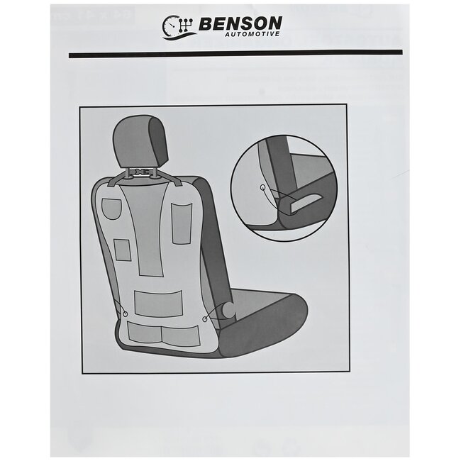 Benson Autostoel organizer met koelvak - waterafstotend - 64 x 41 cm - 4 vakken