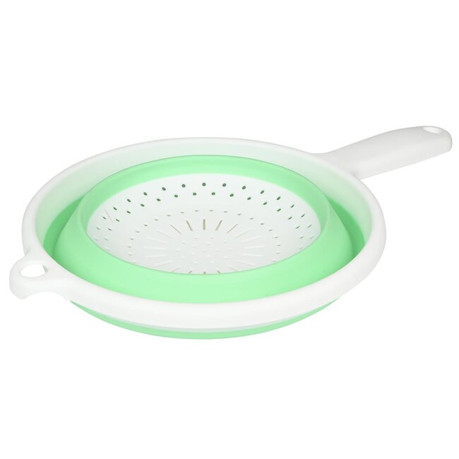 Benson Opvouwbaar vergiet - ruimtebesparend - groen/wit - Ø 22 cm - hittebestendig tot 140°C