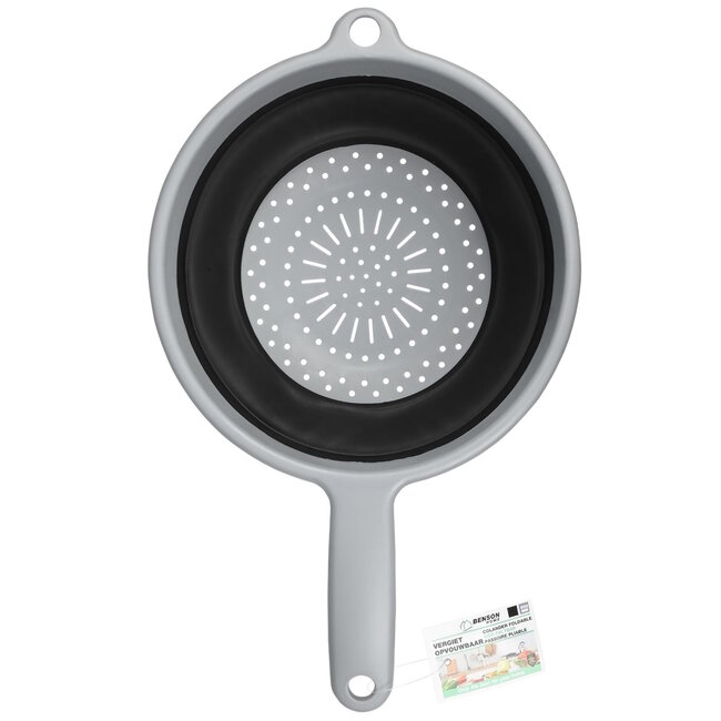 Benson Opvouwbaar vergiet - ruimtebesparend - Ø 22 cm - zwart - hittebestendig tot 140 °C