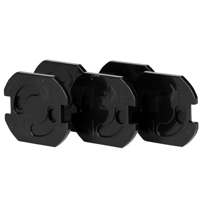 Benson Zwarte stopcontactbeveiligers - set van 5 - eenvoudige installatie - optimale bescherming