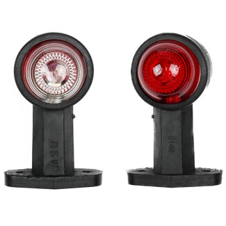 Benson Breedtelamp rubberen behuizing - voorbedraad - 125 mm - rood en wit