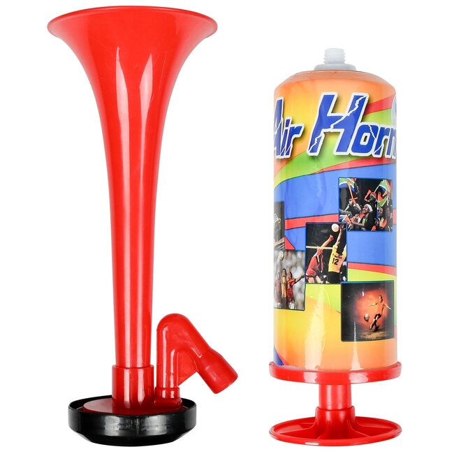 Benson Luchthoornset met handpomp - kunststof - handmodel - rood