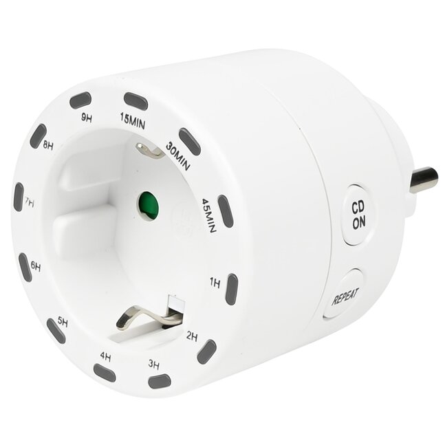 Benson Eenvoudige ronde tijdschakelaar - energiebeheer tot 2800W - programmeerbaar tot 9 uur