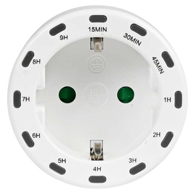 Benson Eenvoudige ronde tijdschakelaar - energiebeheer tot 2800W - programmeerbaar tot 9 uur