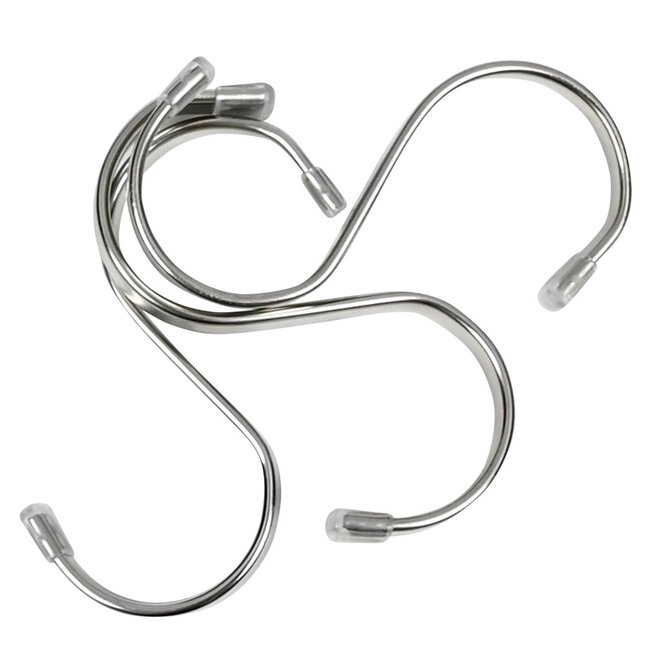 Benson Set platte S-haken - roestvrij staal - 70 mm - 3 stuks - stevig ontwerp