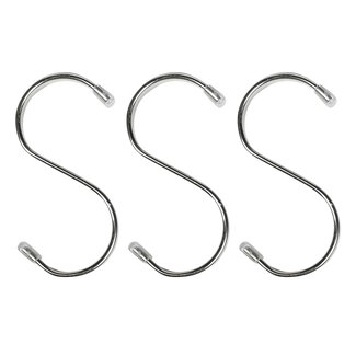 Benson Set platte S-haken - roestvrij staal - 70 mm - 3 stuks - stevig ontwerp