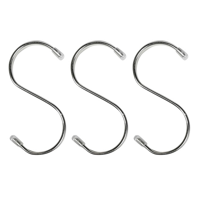 Benson Set platte S-haken - roestvrij staal - 70 mm - 3 stuks - stevig ontwerp