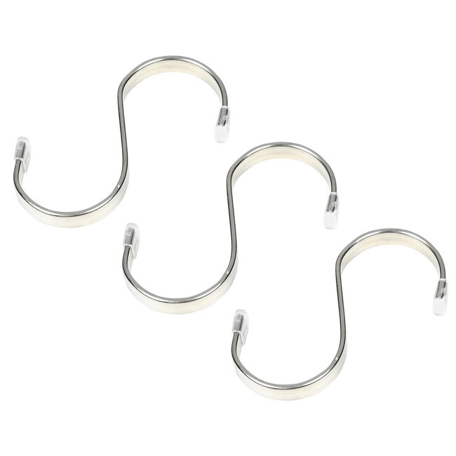 Benson Set platte S-haken - roestvrij staal - 70 mm - 3 stuks - stevig ontwerp