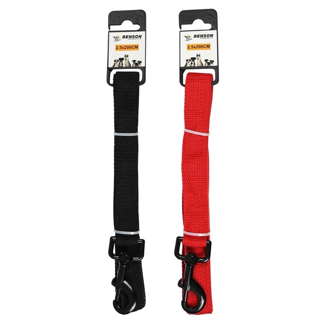 Benson Comfortabele hondenriem - plat nylon - neopreen handvat - 25 mm x 200 cm