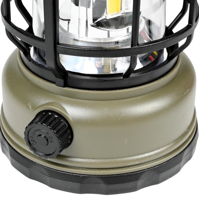 Benson Oplaadbare en dimbare retro campinglamp - 16.6 x 9.6 cm - rood/groen