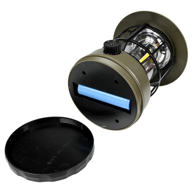 Benson Oplaadbare en dimbare retro campinglamp - 16.6 x 9.6 cm - rood/groen