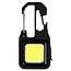 Hofftech Compacte sleutelhanger zaklamp - 380 lumen - oplaadbaar - met karabijnhaak - zwart