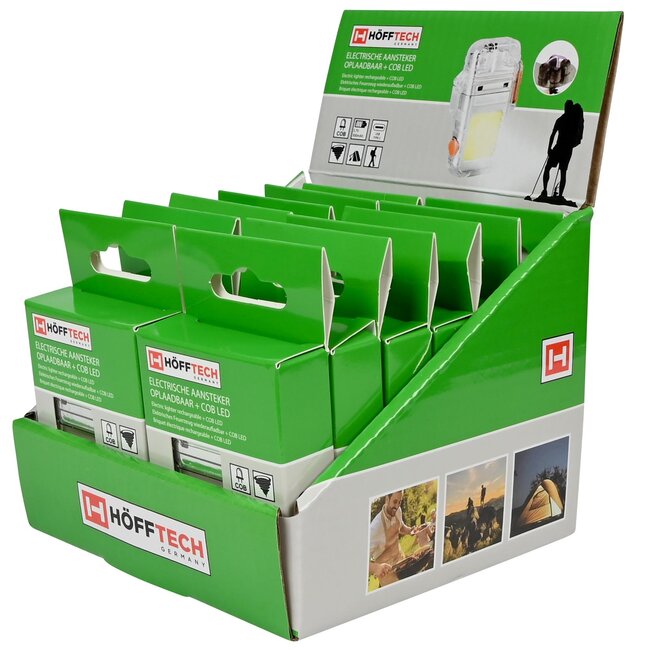 Hofftech Oplaadbare elektrische aansteker - COB LED - Type-C USB - ideaal voor outdoor en noodsituaties