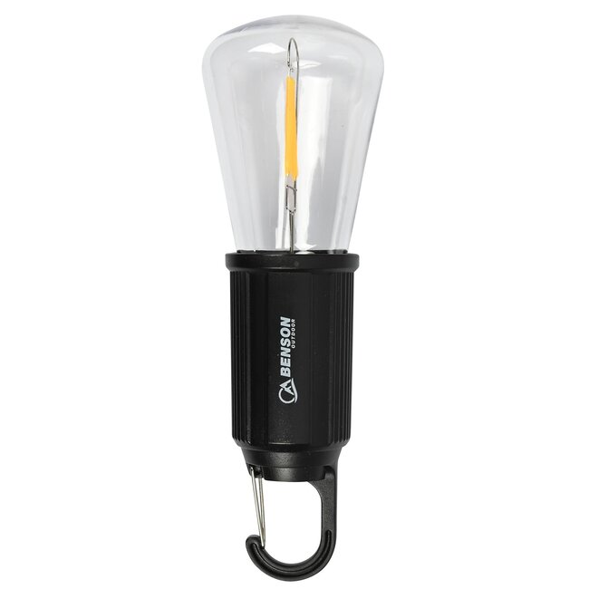 Benson Oplaadbare campinglamp met karabijnhaak - 100 lumen - LED - lichtgewicht - Type-C USB